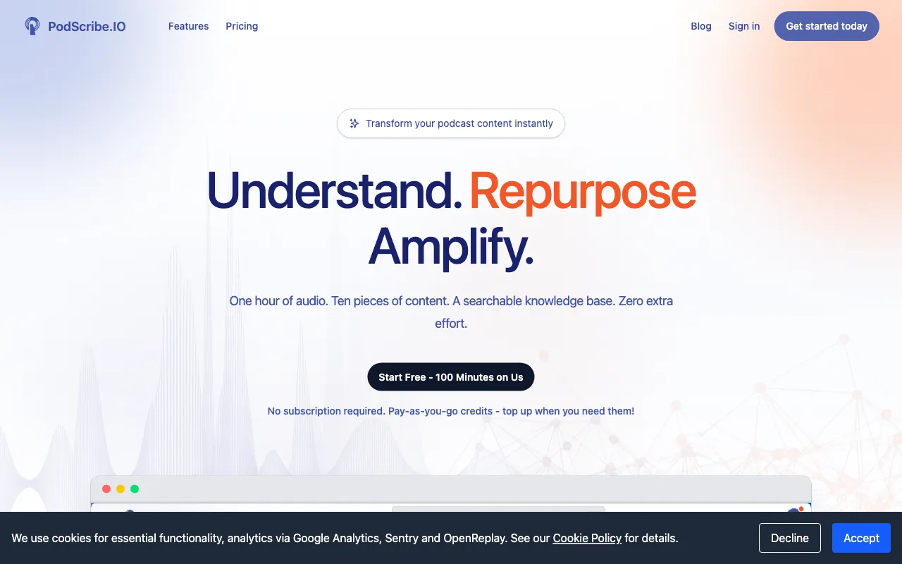 PodScribe.IO — preview screenshot