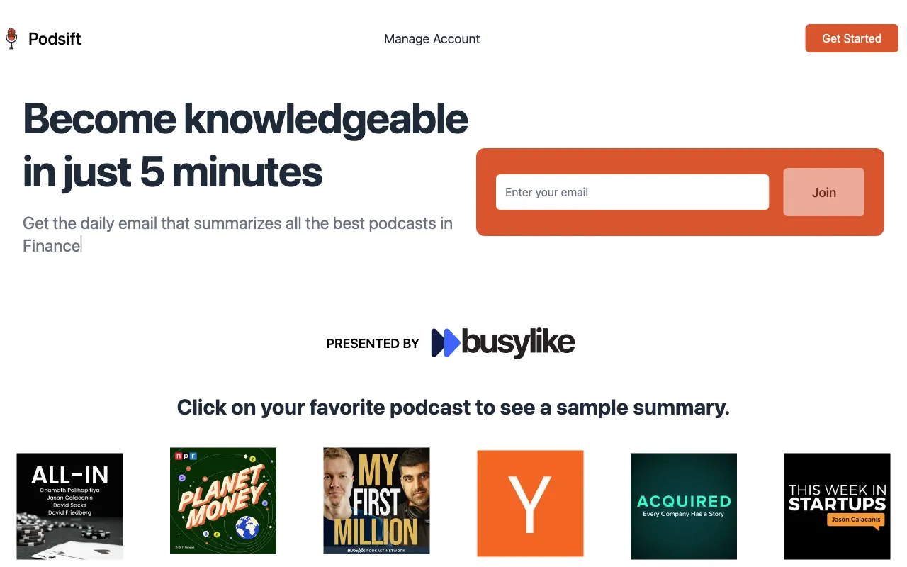 Podsift — preview screenshot