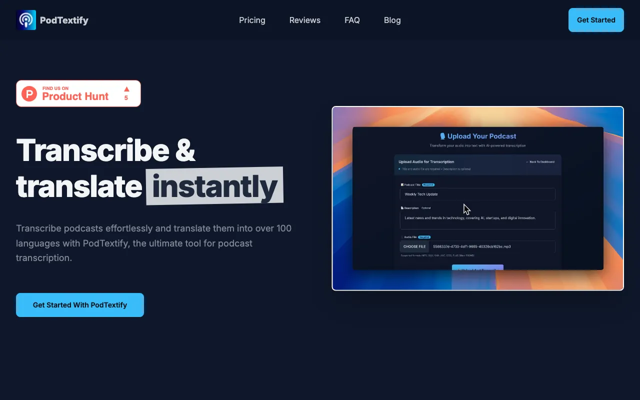PodTextify — preview screenshot