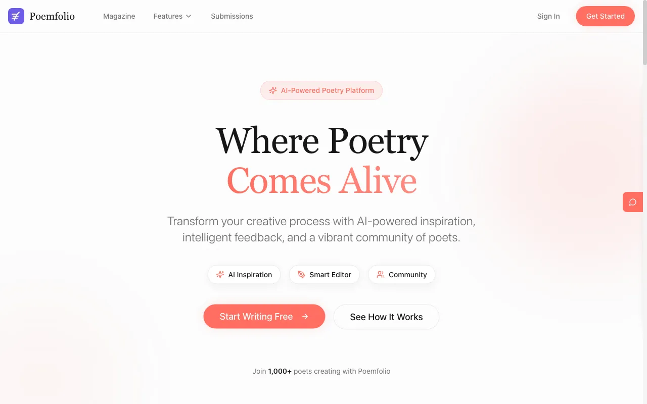Poemfolio — preview screenshot