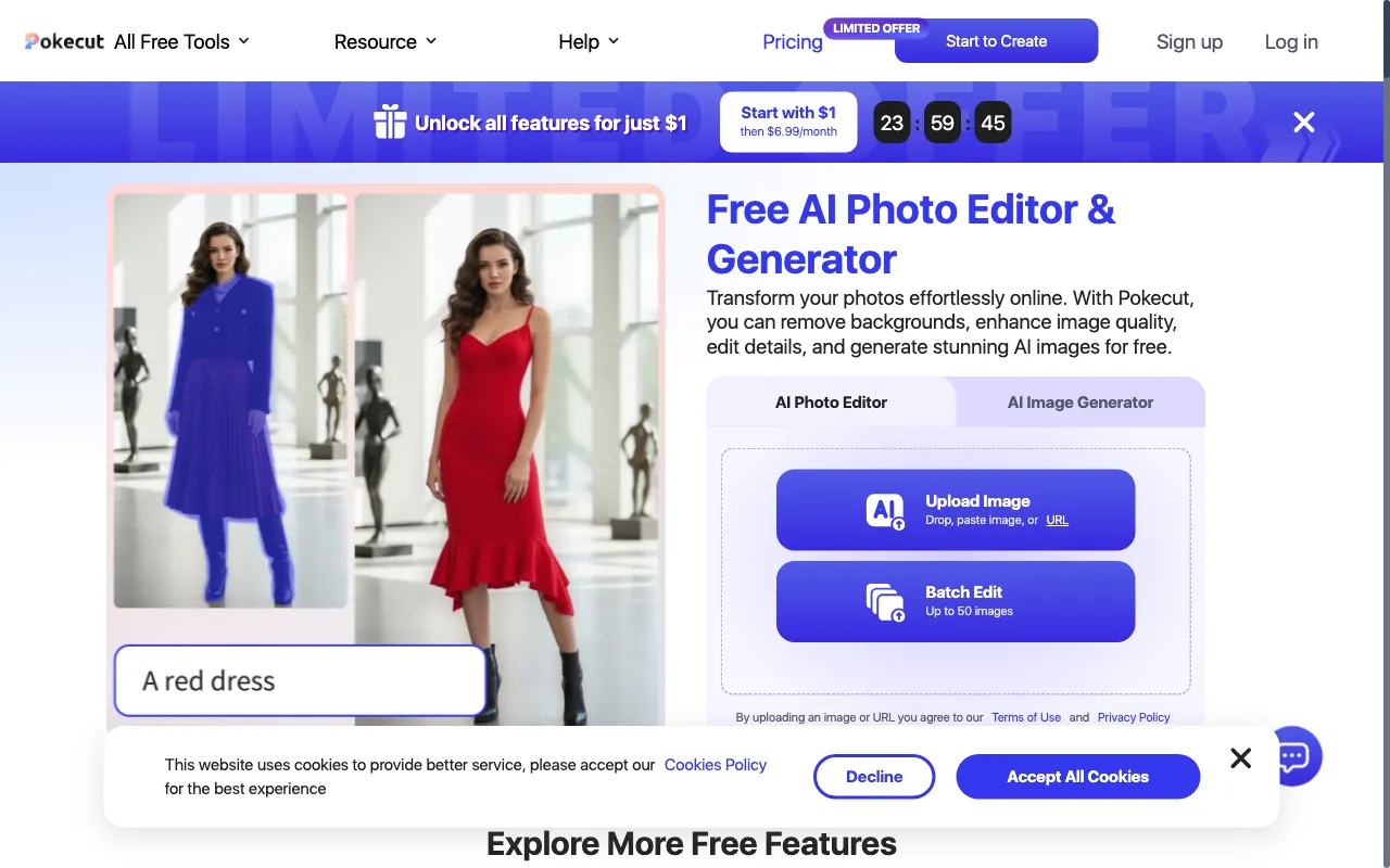 Pokecut-AI Powered Online Photo Editor — preview screenshot