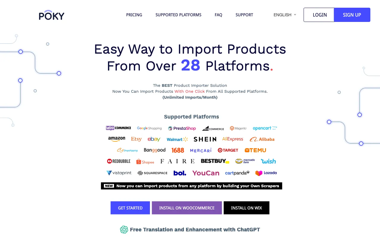 Copy Products to Shopify, WooCommerce and Wix stores — preview screenshot