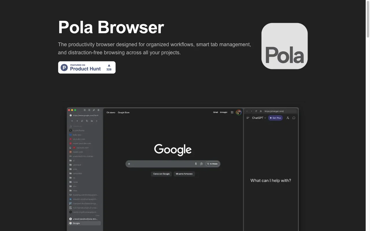 Pola Browser — preview screenshot