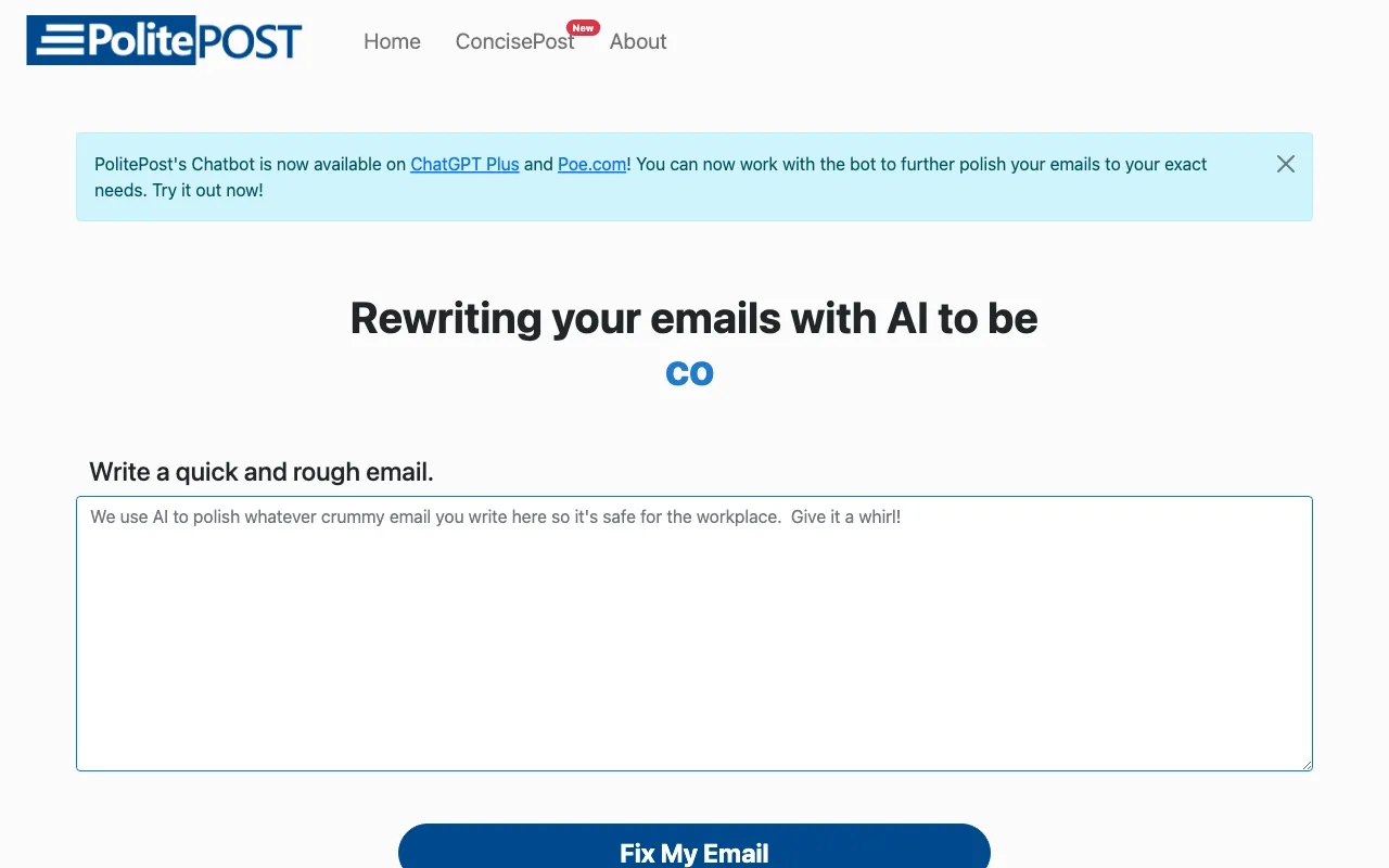 PolitePost — preview screenshot
