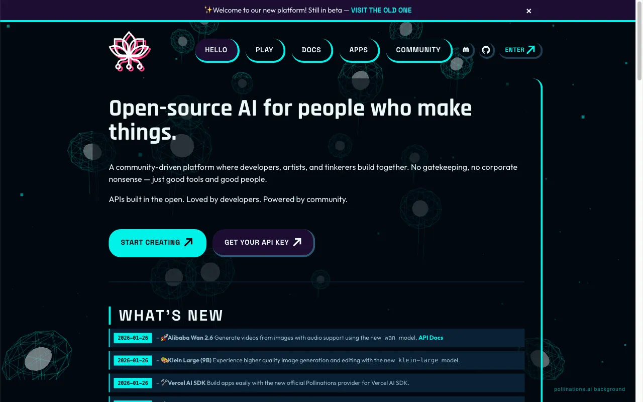 Pollinations — preview screenshot