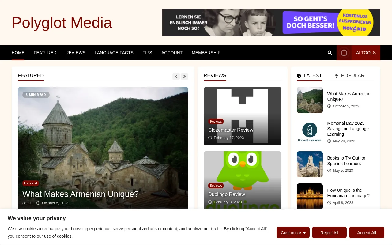 Polyglot Media — preview screenshot