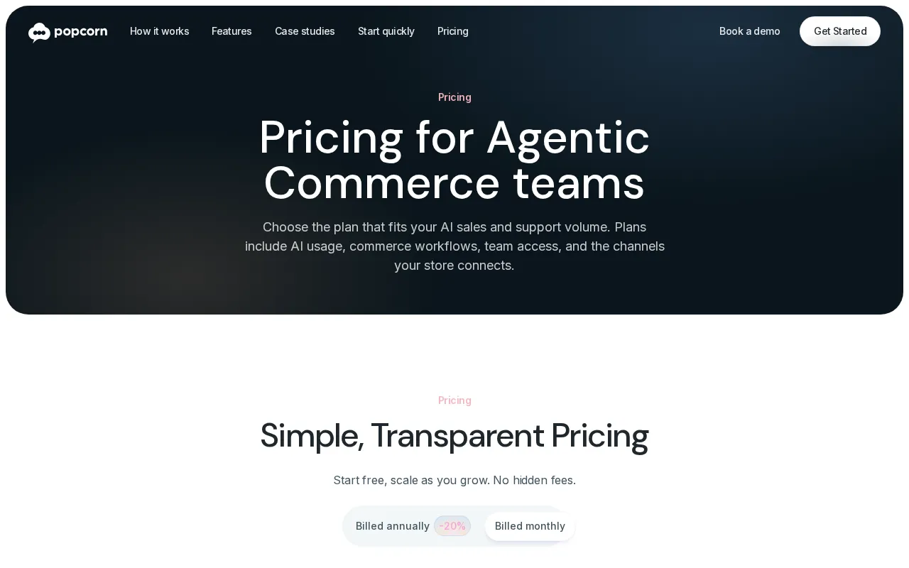 Popcorn — pricing page