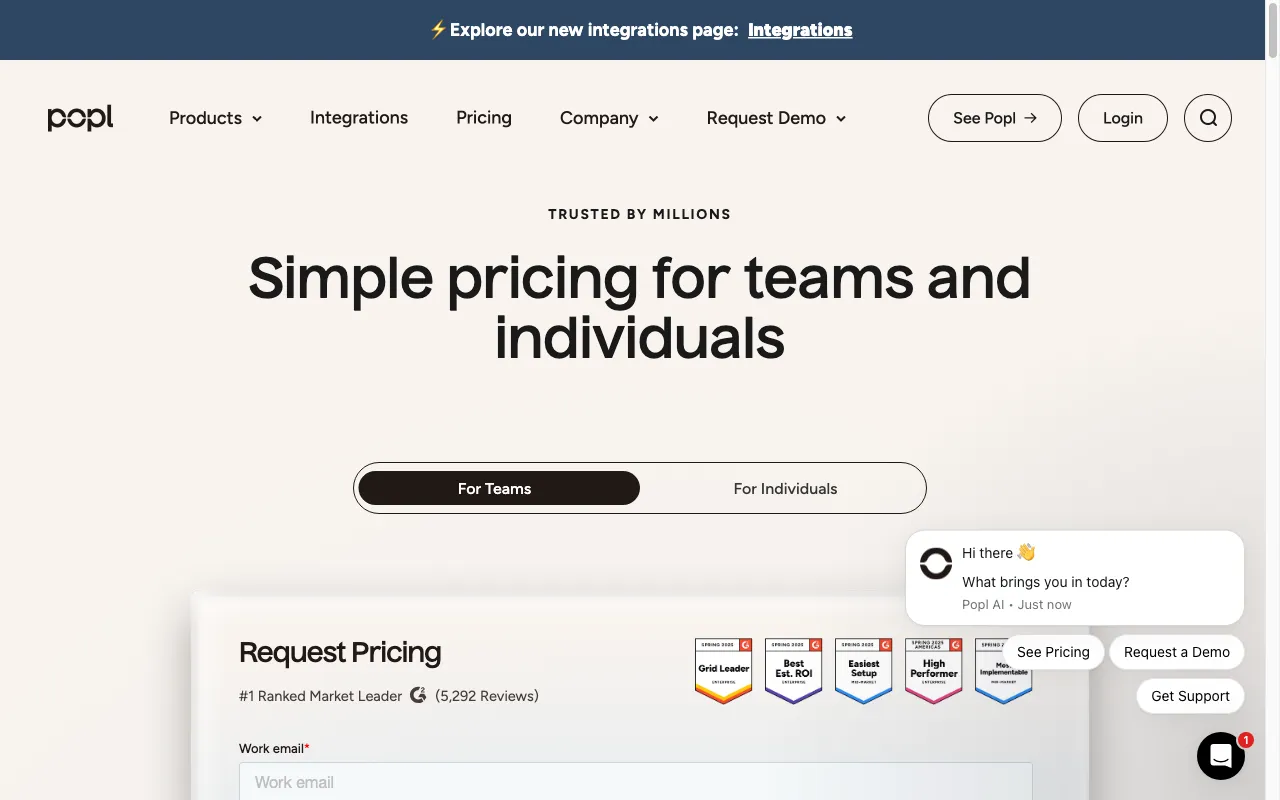 Popl — pricing page