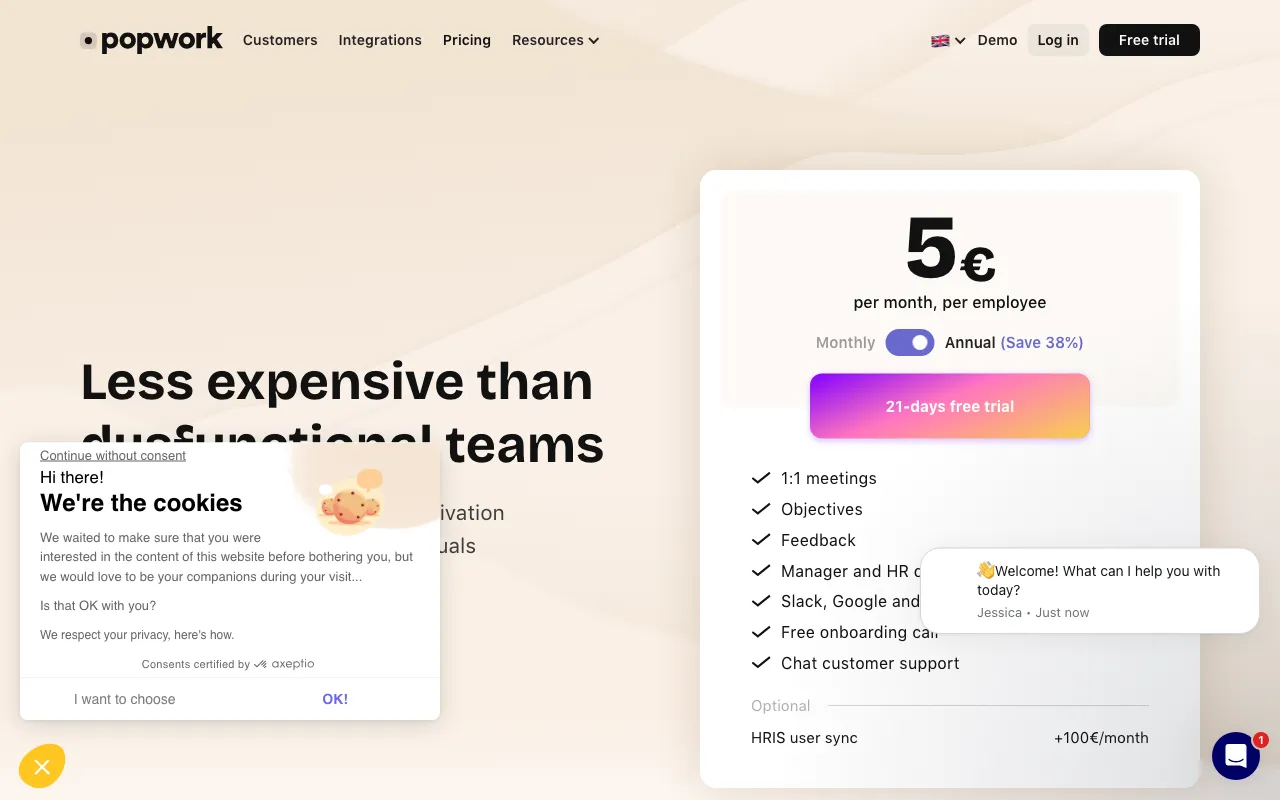 Popwork 2.0 — pricing page
