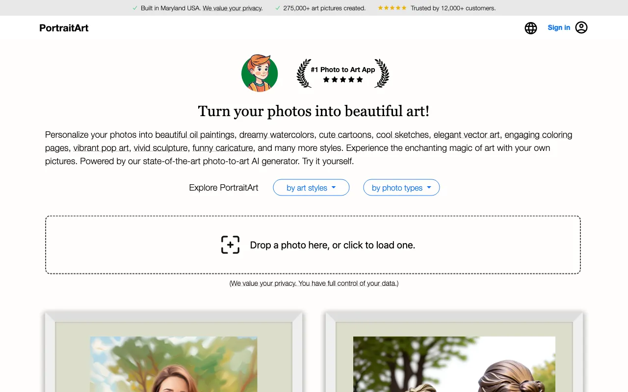 PortraitArt — preview screenshot