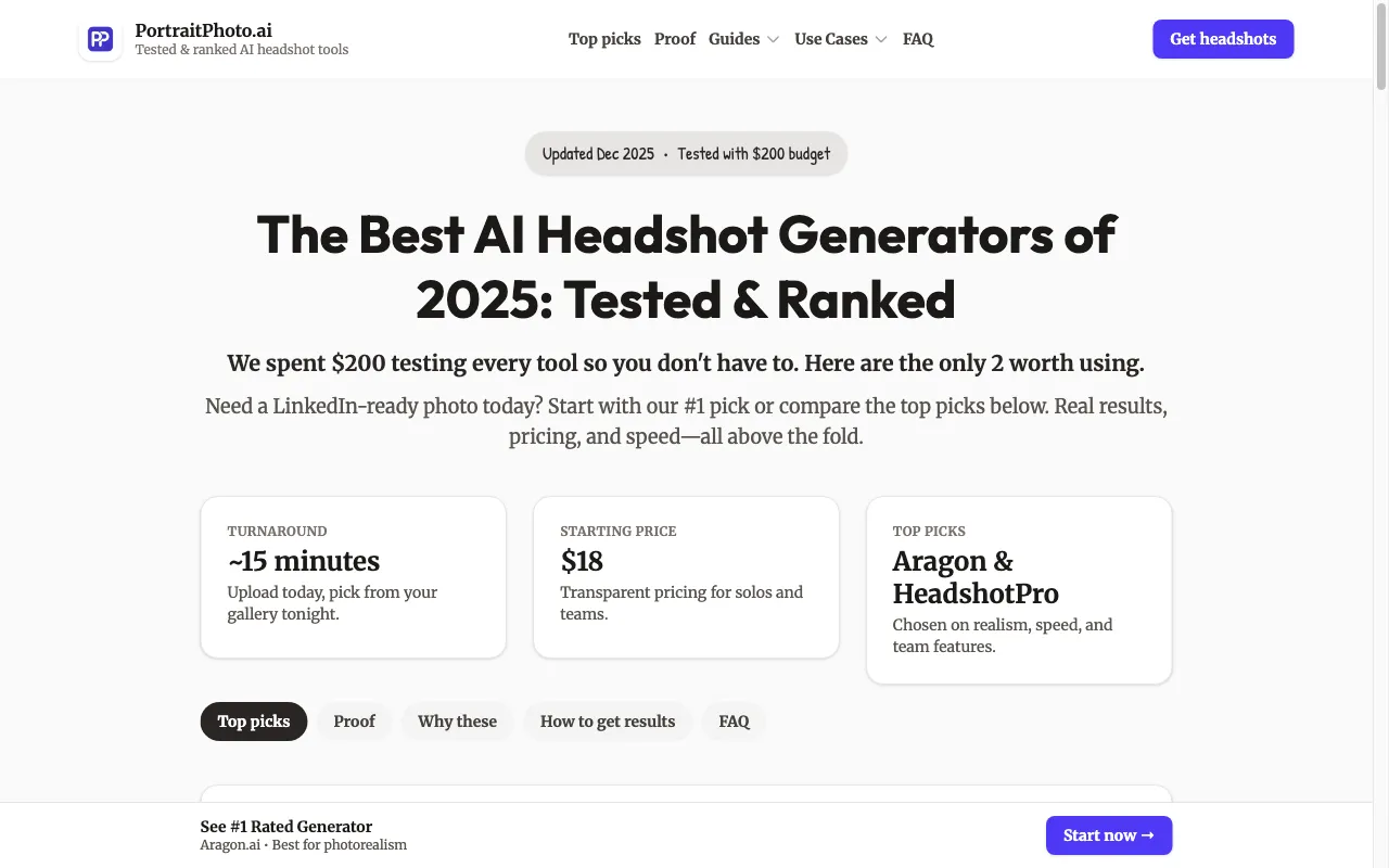 PortraitPhoto.ai — preview screenshot
