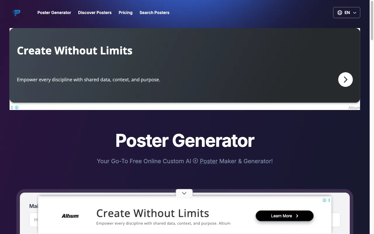Poster Generator — preview screenshot