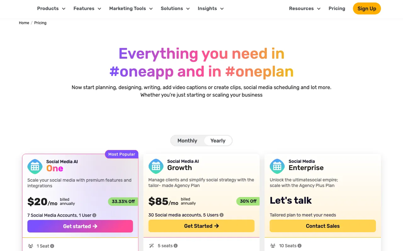 postfity.com — pricing page