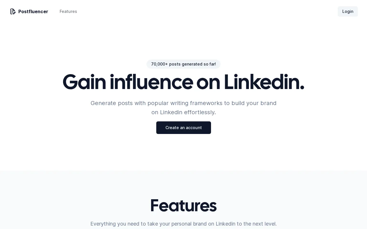 Postfluencer — preview screenshot