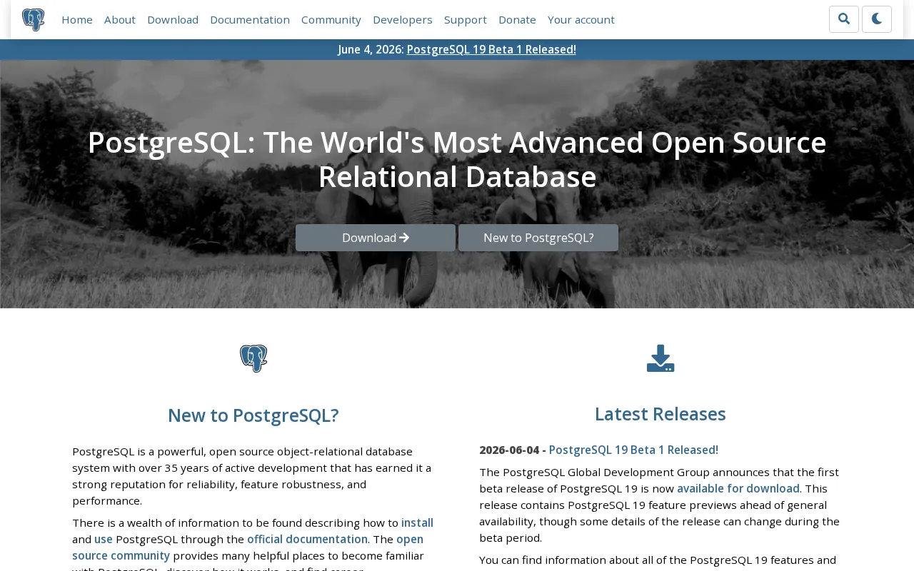 Postgresql — preview screenshot