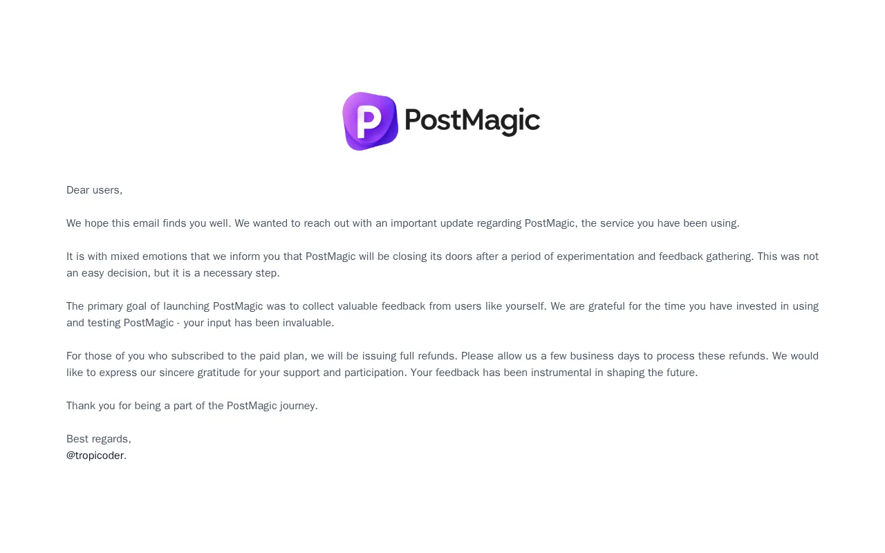PostMagic — pricing page