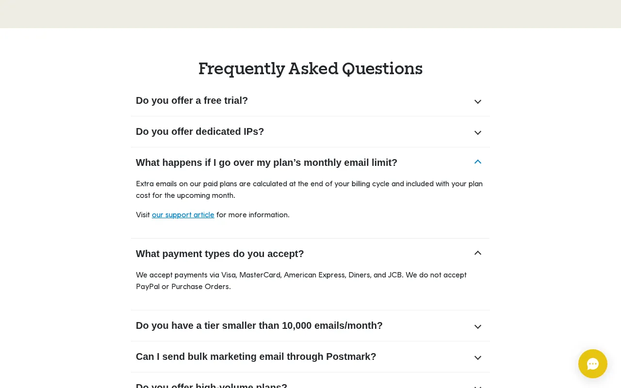 Postmark — pricing page