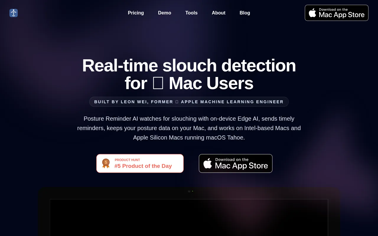 Posture Reminder App — preview screenshot