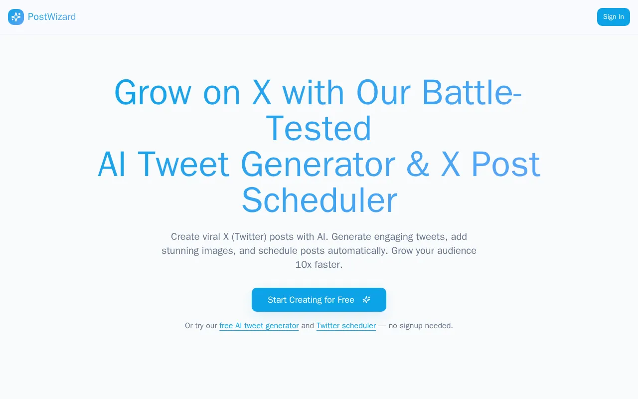 PostWizard AI — preview screenshot