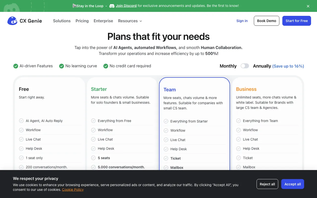 powered by ChatGPT — pricing page