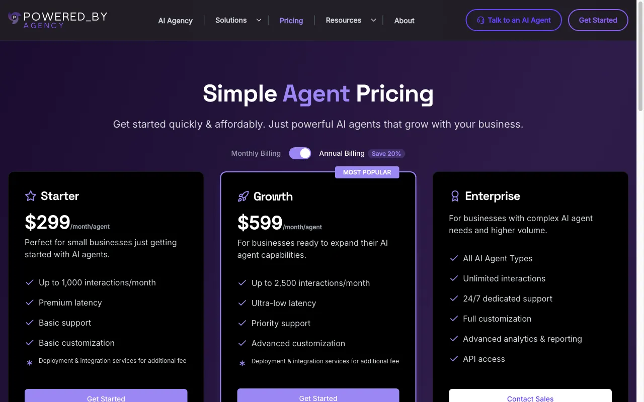 PoweredBy — pricing page