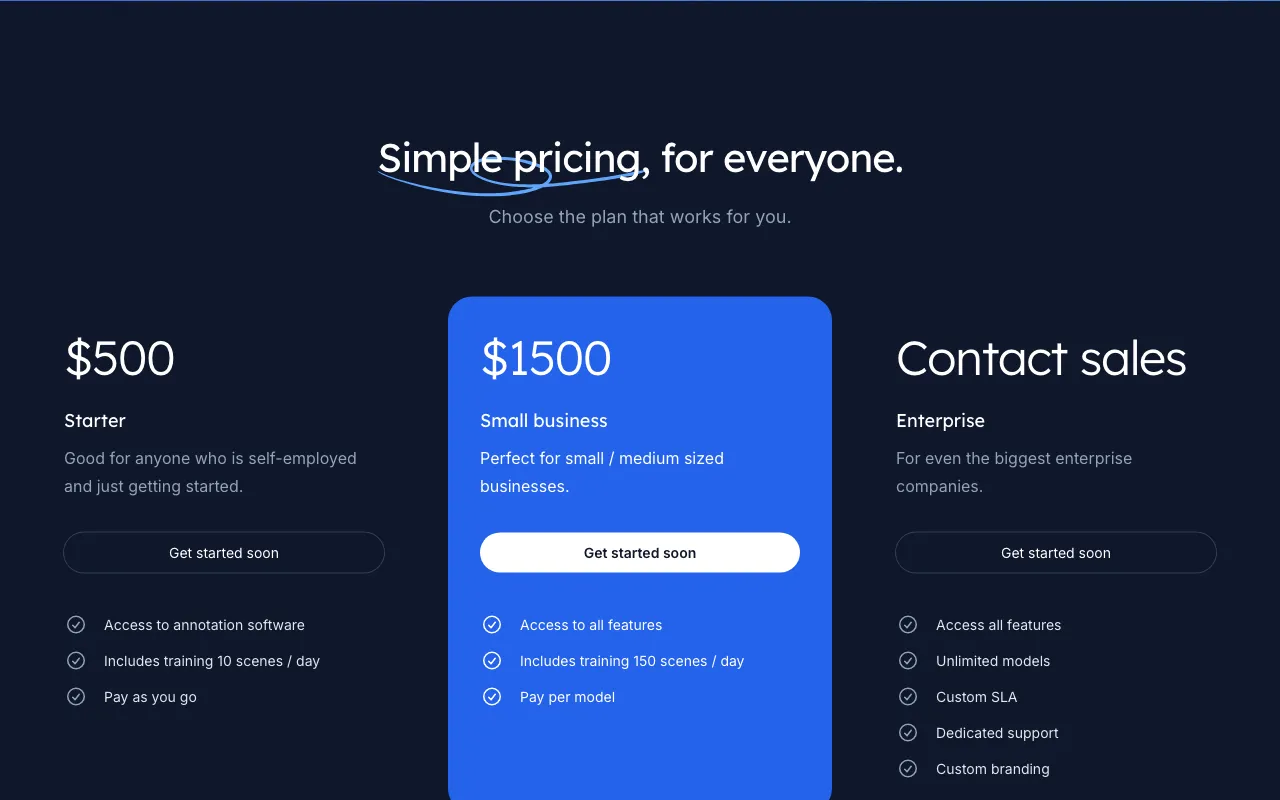 PowerSpect — pricing page