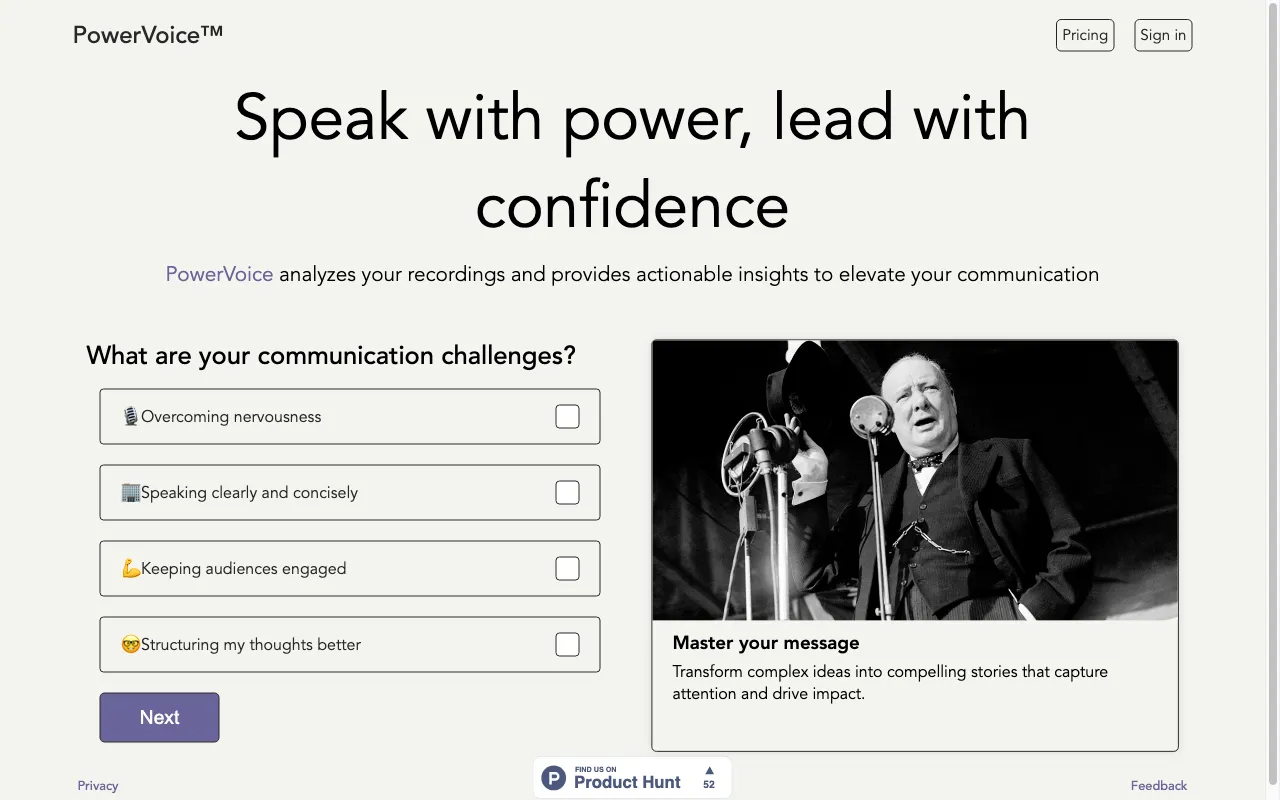 PowerVoice — preview screenshot