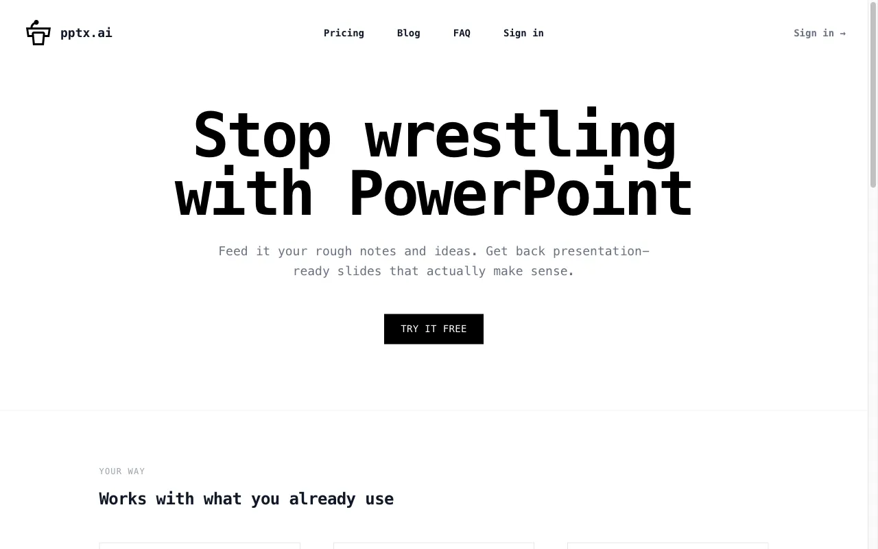 PPTX.ai — preview screenshot