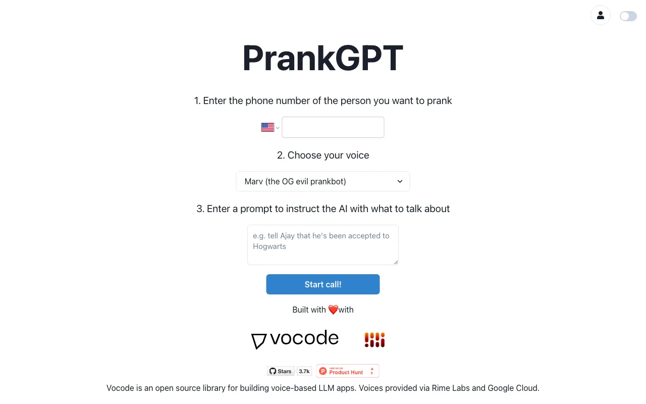 PrankGPT — preview screenshot