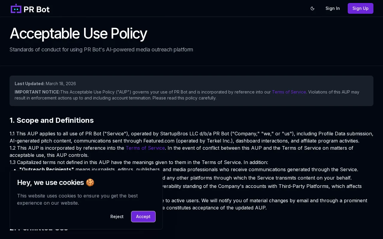 PRBot.ai — pricing page