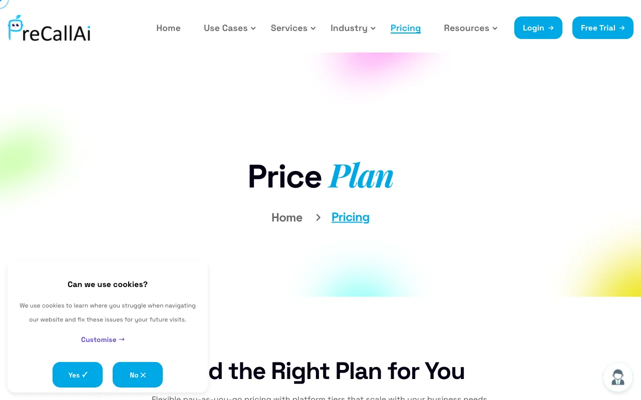 PreCallAI — pricing page