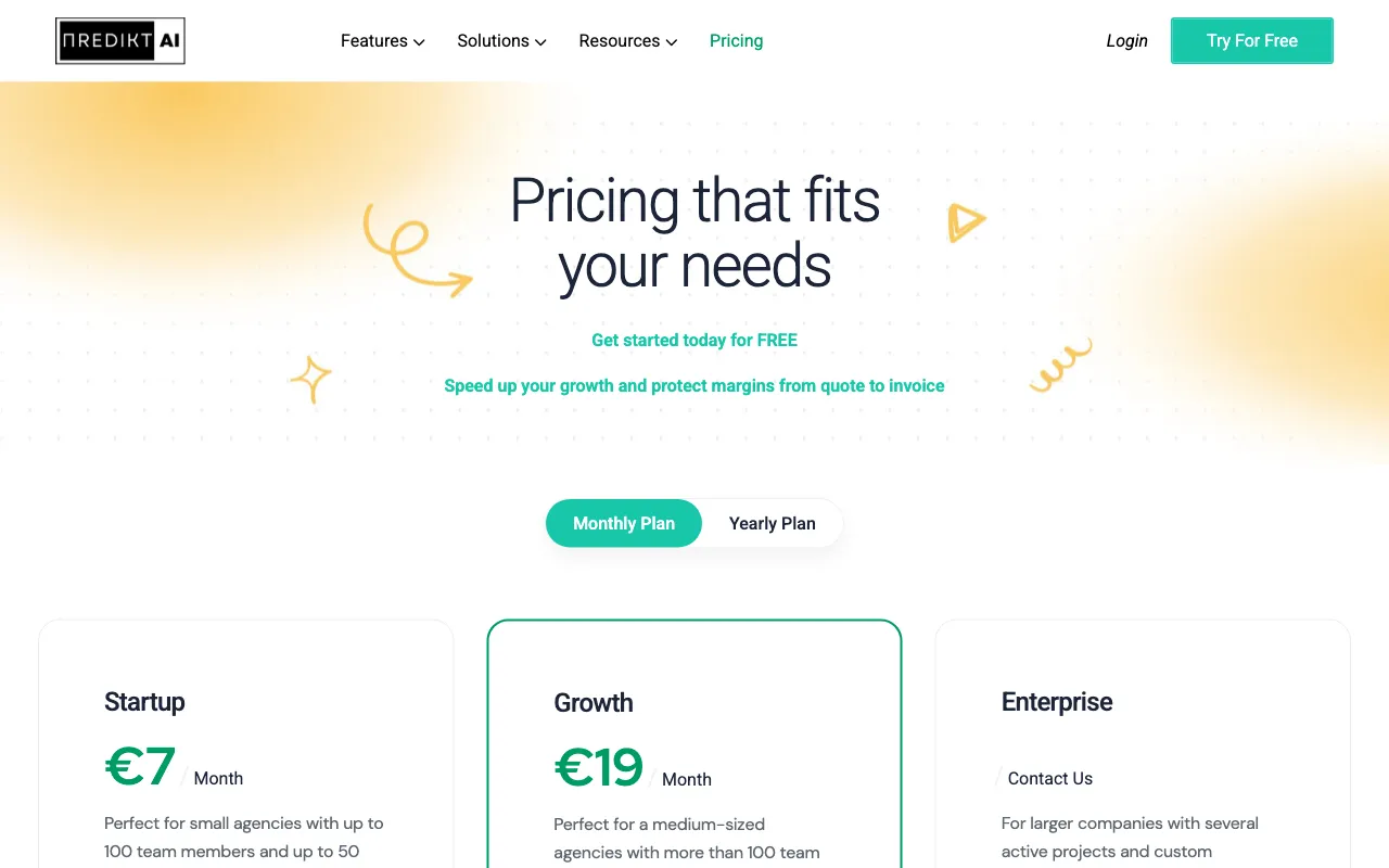 Predikt AI — pricing page