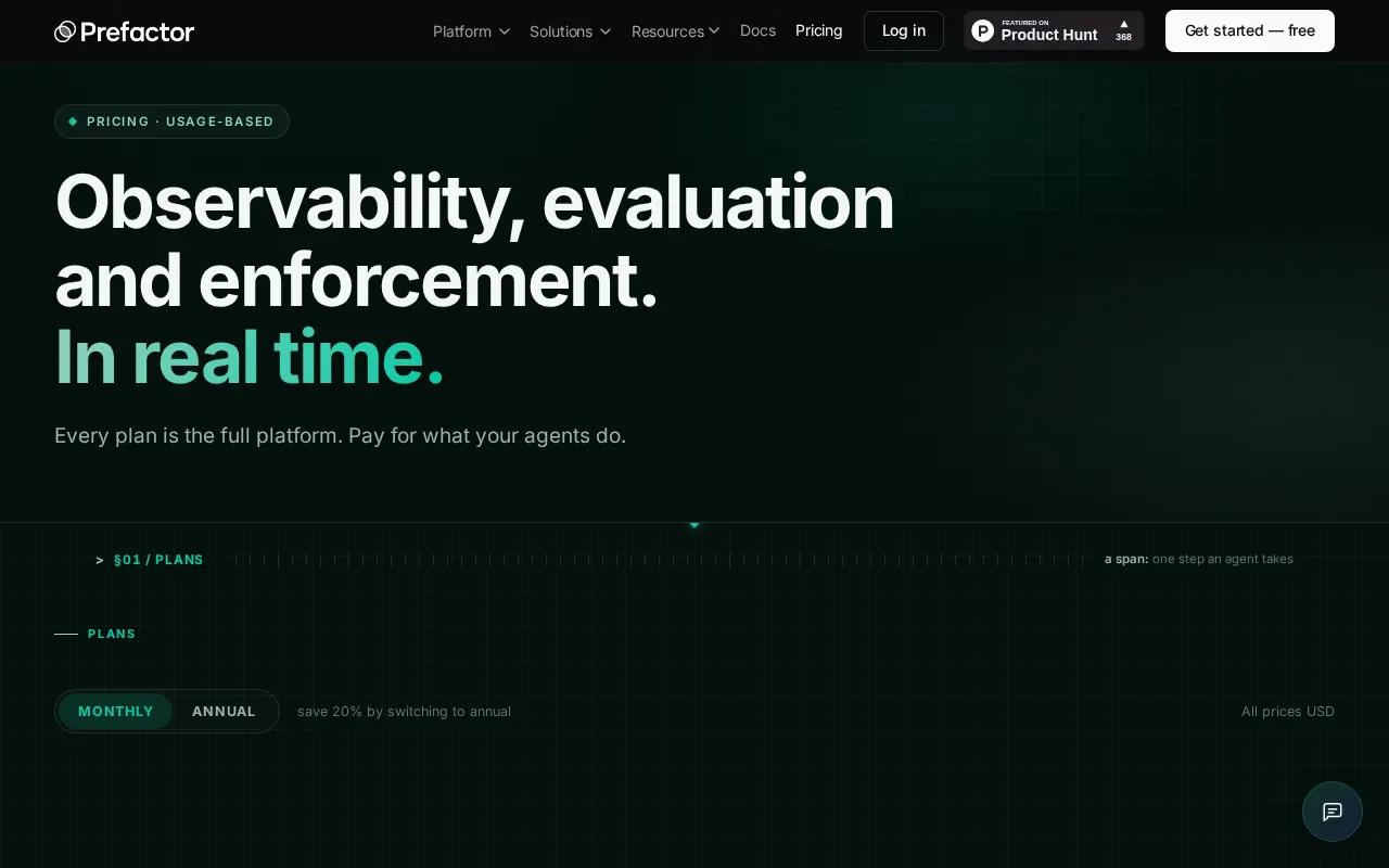 Prefactor — pricing page
