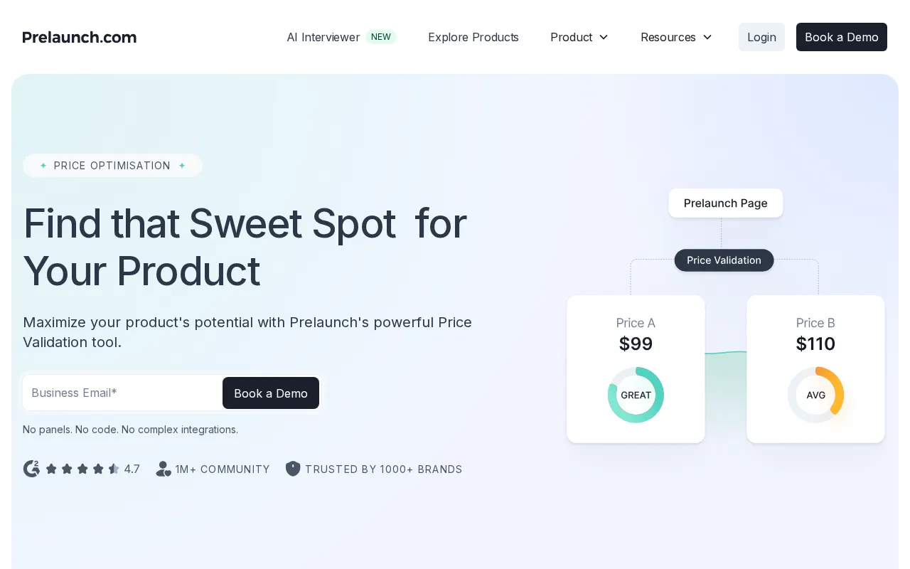 Prelaunch.com — pricing page