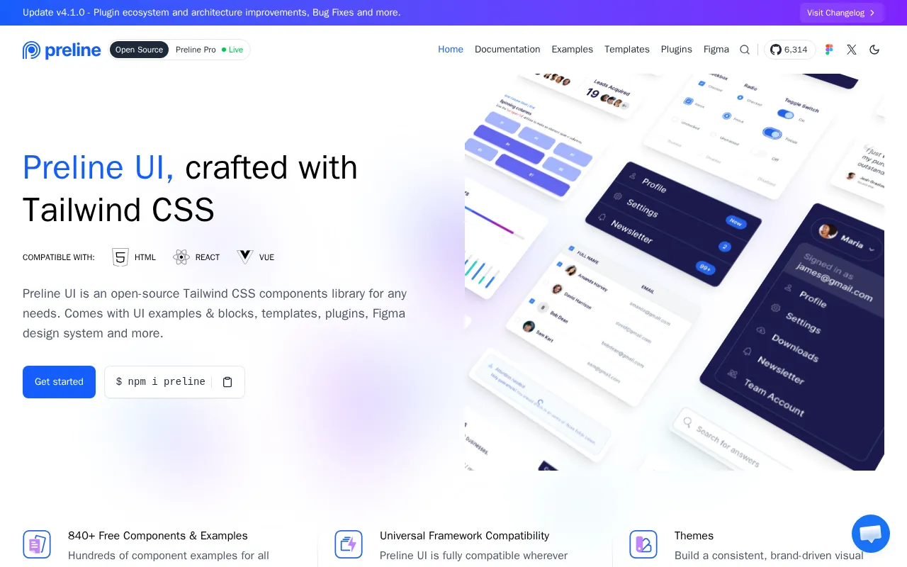 Preline UI — preview screenshot