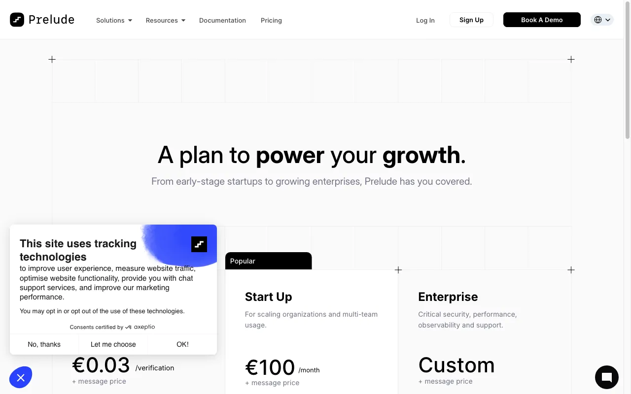 Prelude Verify — pricing page