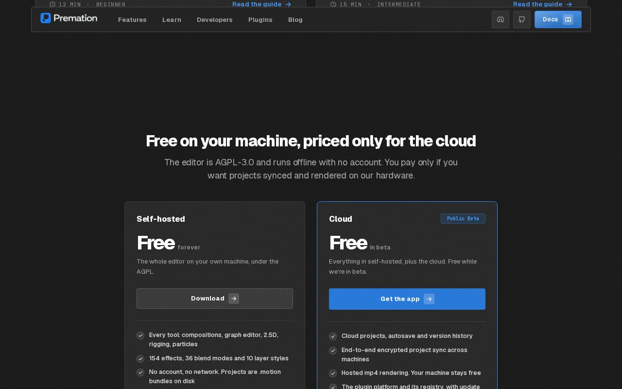 Premation — pricing page