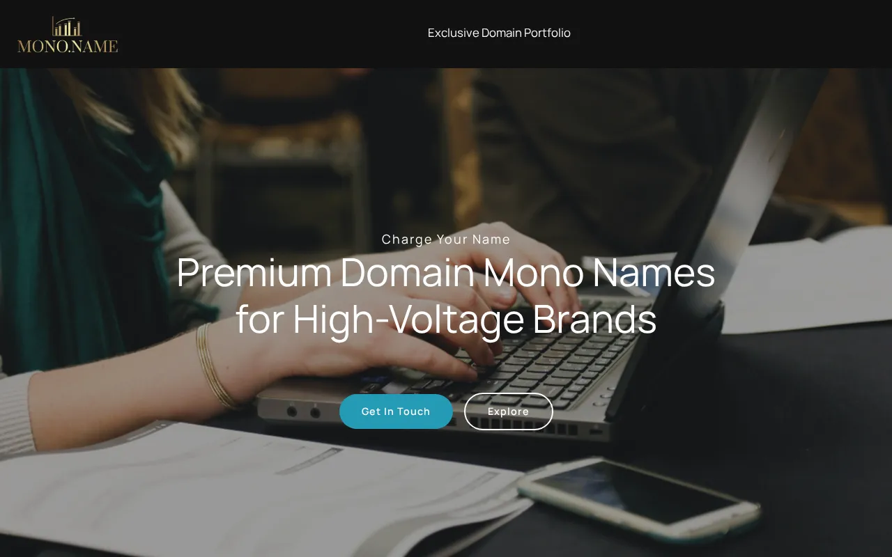 Premium One-Word Domain Marketplace - mono.name — preview screenshot