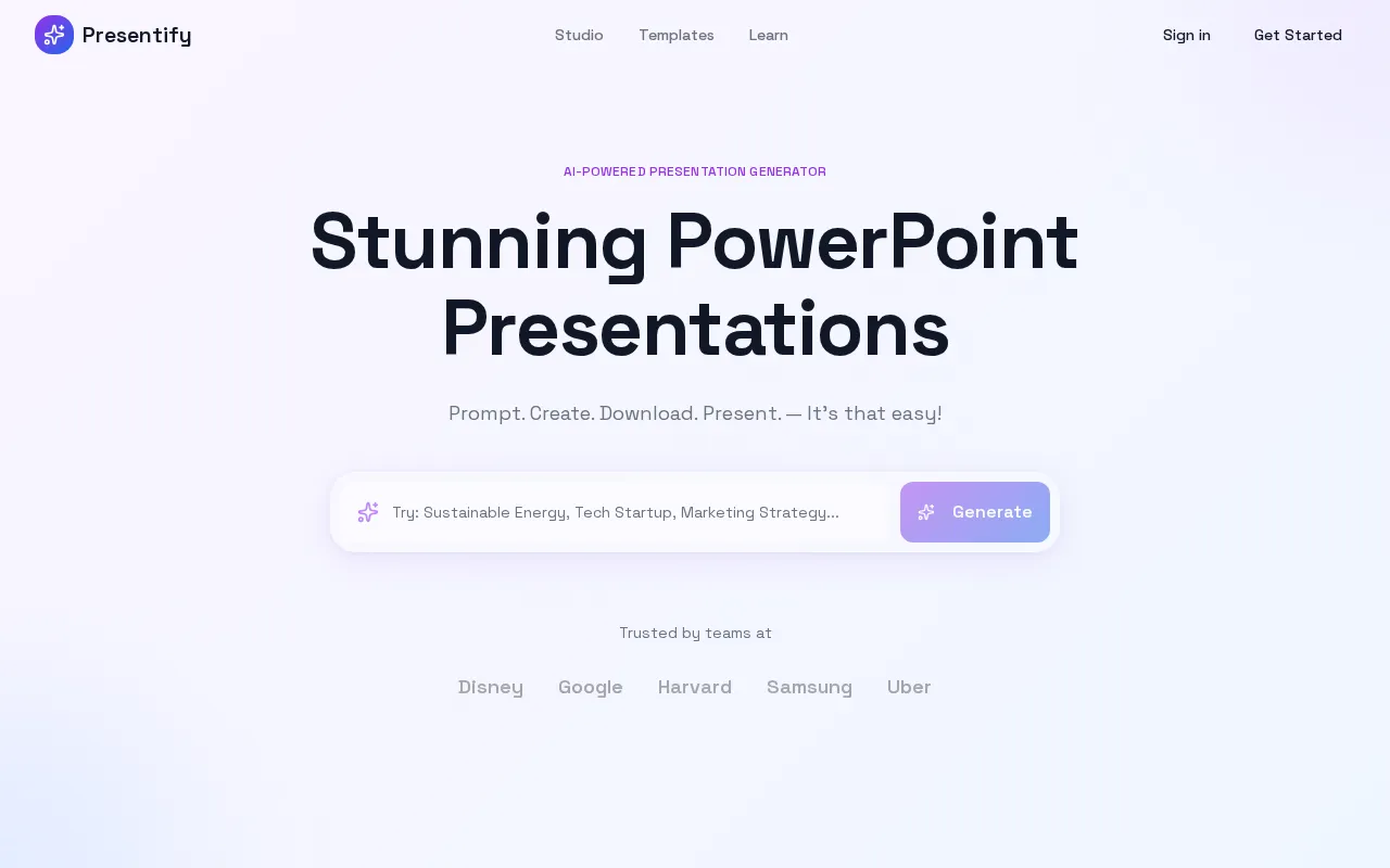 Presentify.ai — preview screenshot