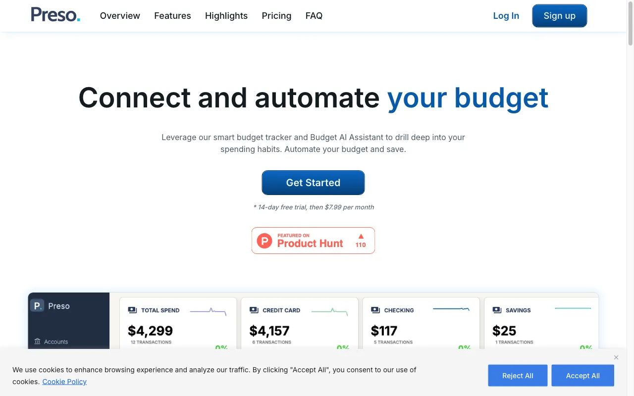 Preso Budget — preview screenshot