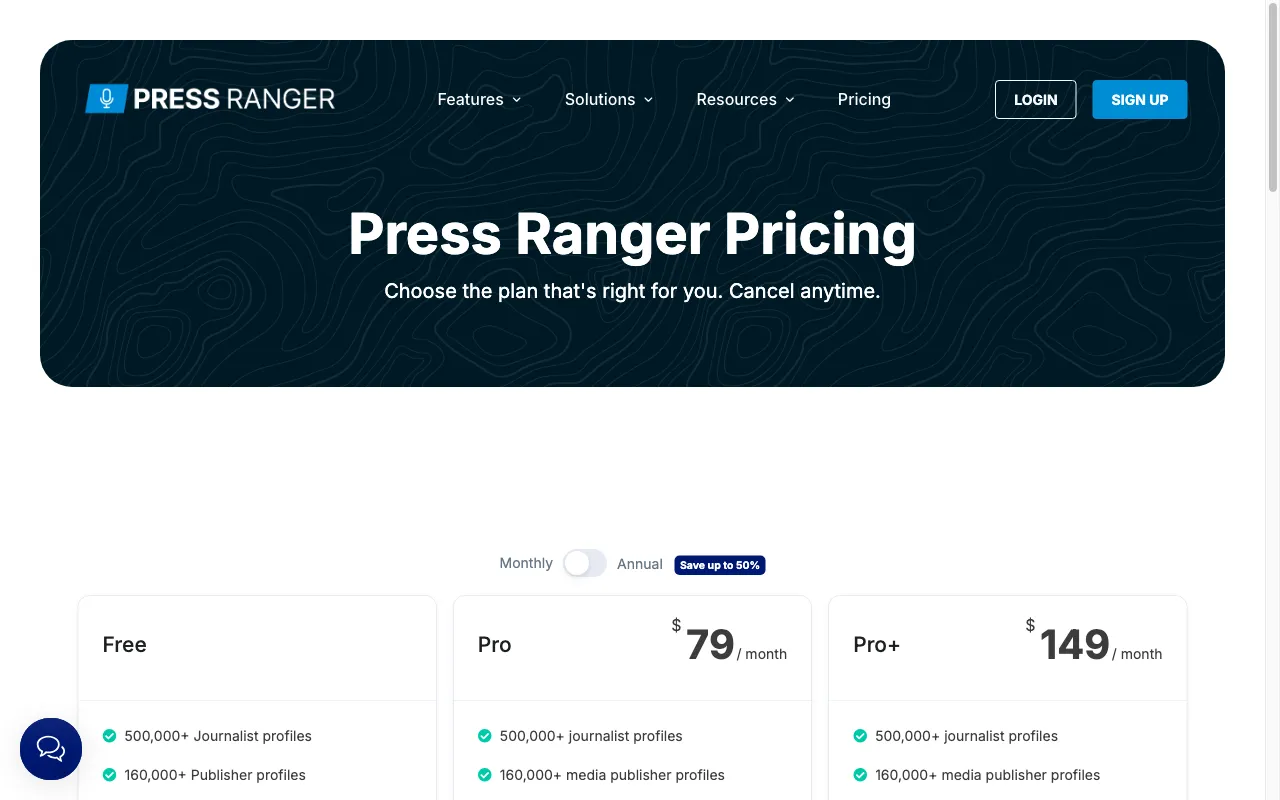 Press Ranger — pricing page
