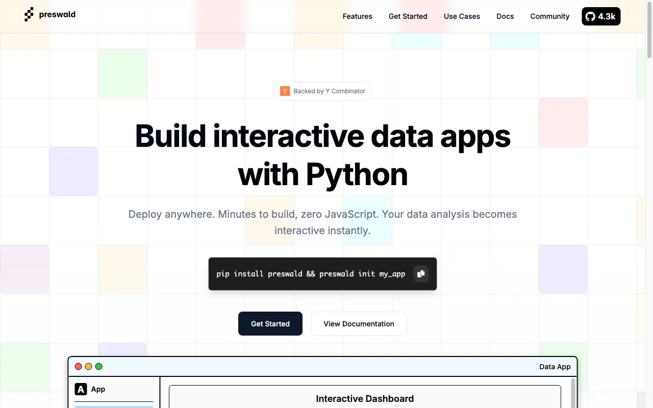 Preswald — preview screenshot