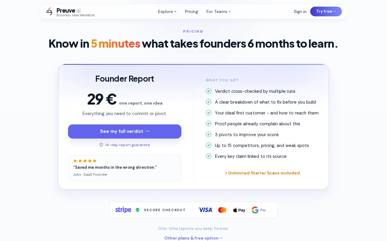 Preuve AI — pricing page