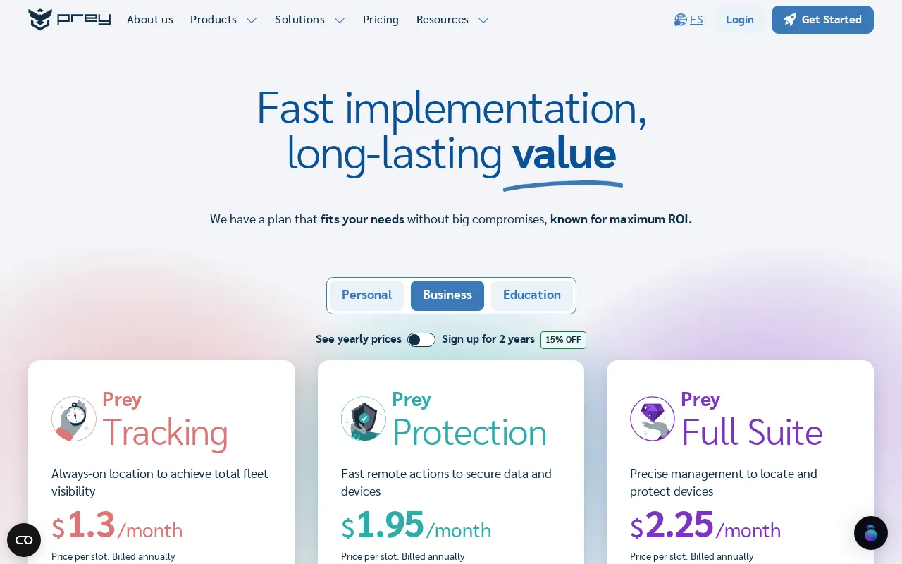 Preyproject — pricing page