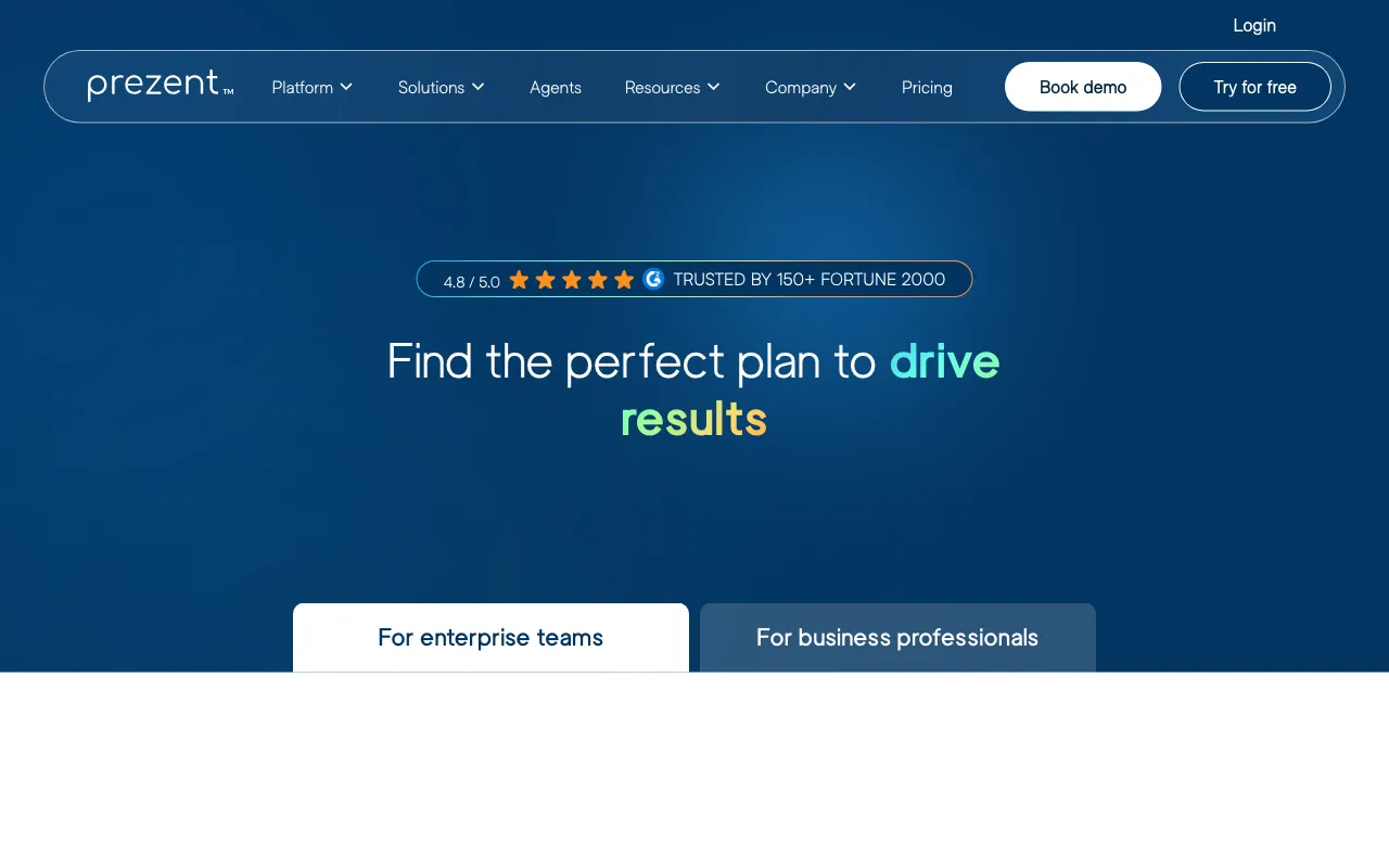 prezent.ai — pricing page
