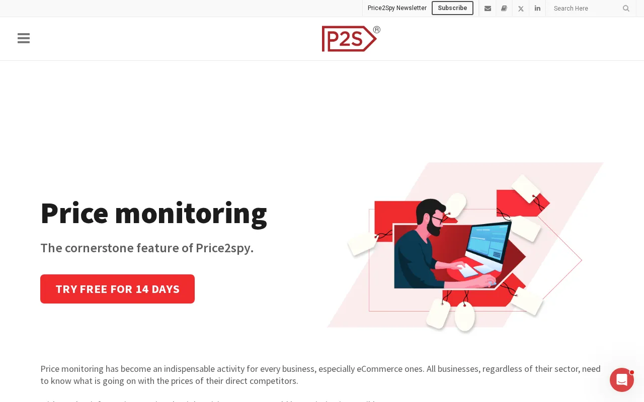 Price2Spy — pricing page