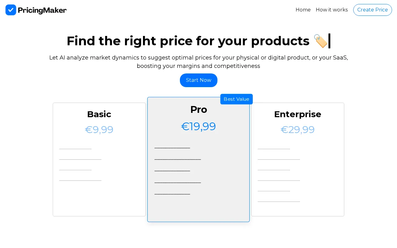 Pricing Maker — preview screenshot