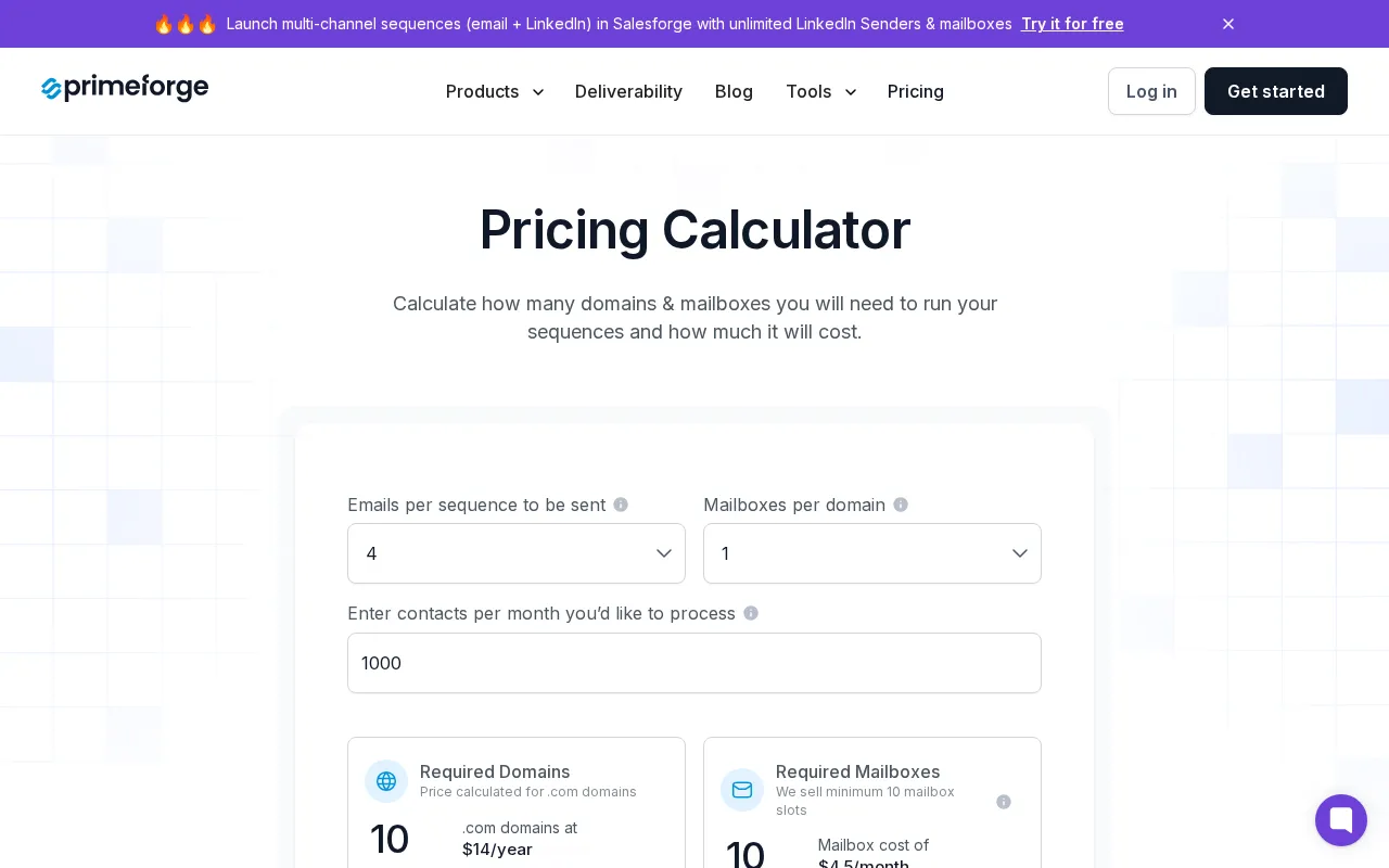 Primeforge — pricing page