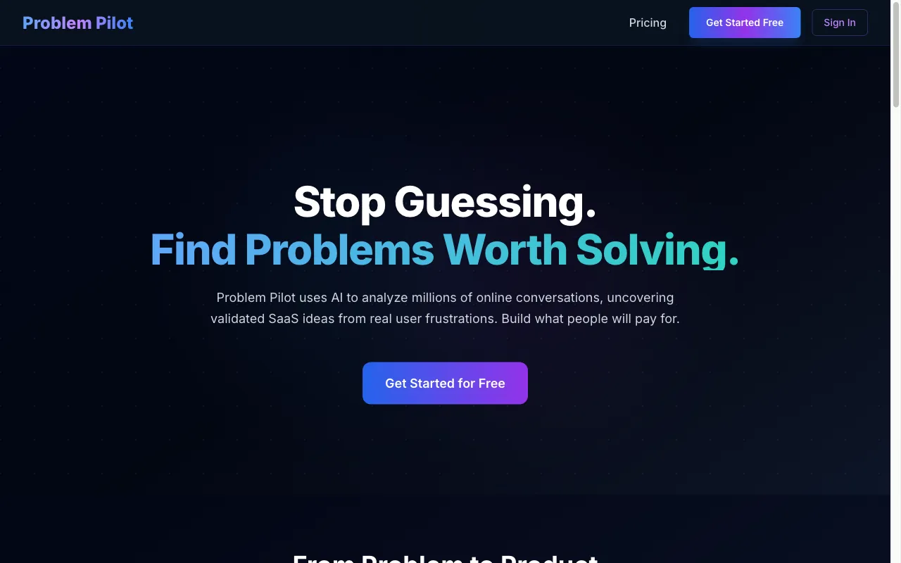Problem Pilot — preview screenshot