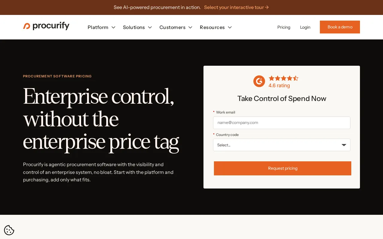 Procurify — pricing page